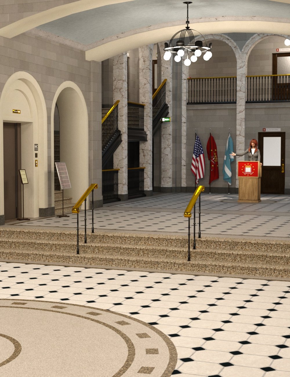 City Hall by: TangoAlpha, 3D Models by Daz 3D