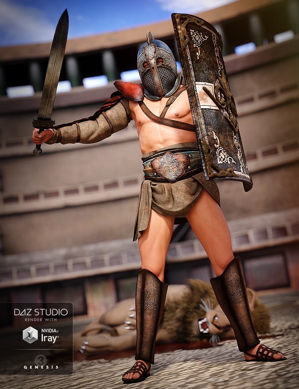 Thracian Gladiator Outfit for Genesis 3 Male(s) by: NikisatezDirtyFairy, 3D Models by Daz 3D