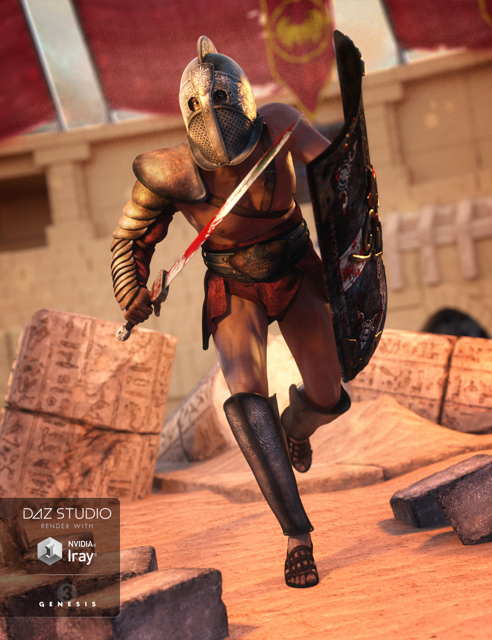 Thracian Gladiator Outfit Textures by: DirtyFairy, 3D Models by Daz 3D