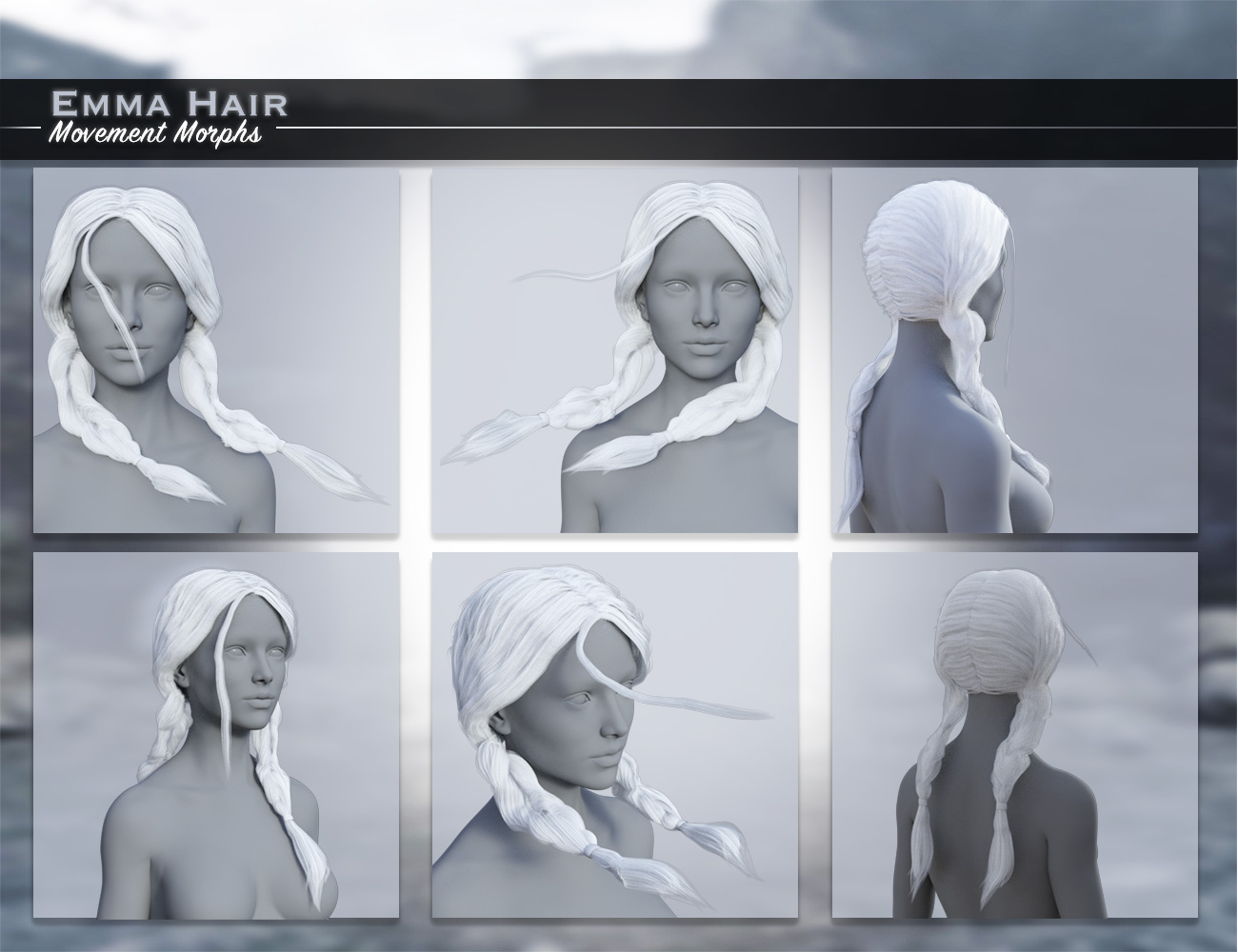 Emma Hair for Genesis 3 Female(s) by: , 3D Models by Daz 3D
