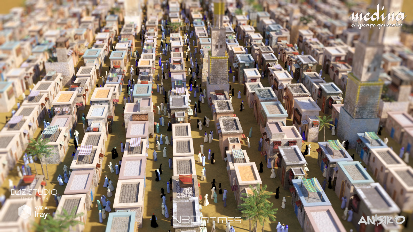 Medina Cityscape Generator by: AnsikoV3Digitimes, 3D Models by Daz 3D