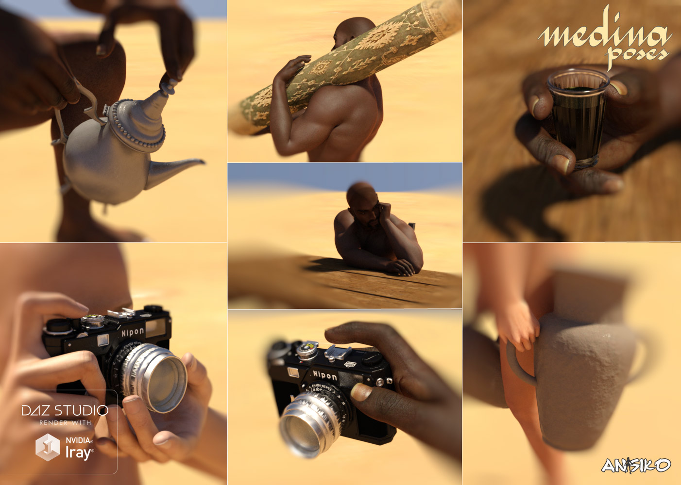 Medina Poses Medina Poses by: Ansiko, 3D Models by Daz 3D
