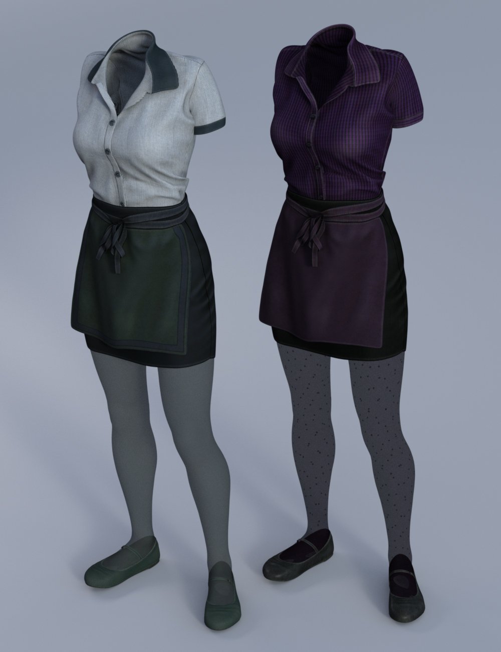 Restaurant Waitress Uniform for Genesis 3 Female(s) by: NikisatezArien, 3D Models by Daz 3D