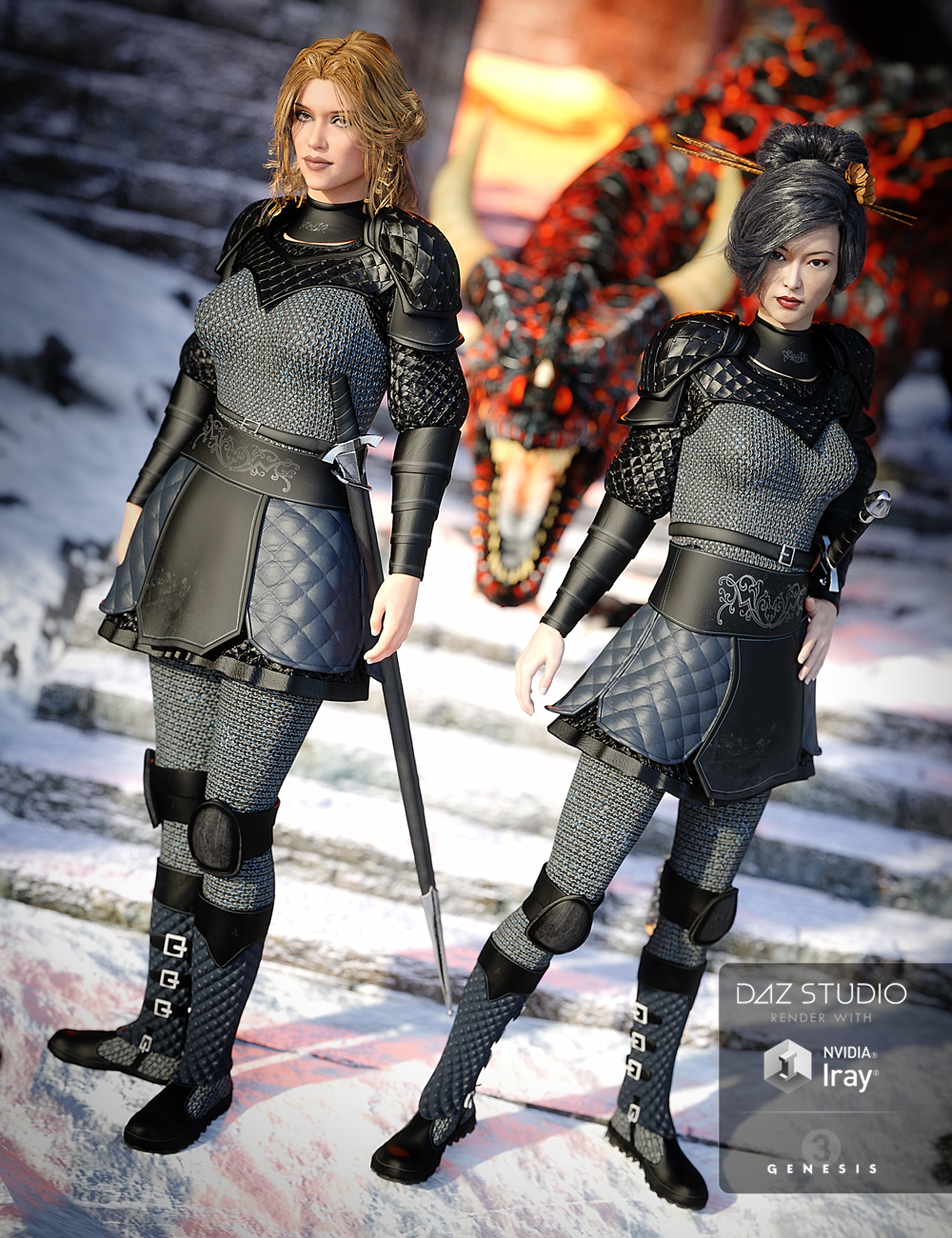 Gentle Paladin for Genesis 3 Female(s) by: , 3D Models by Daz 3D