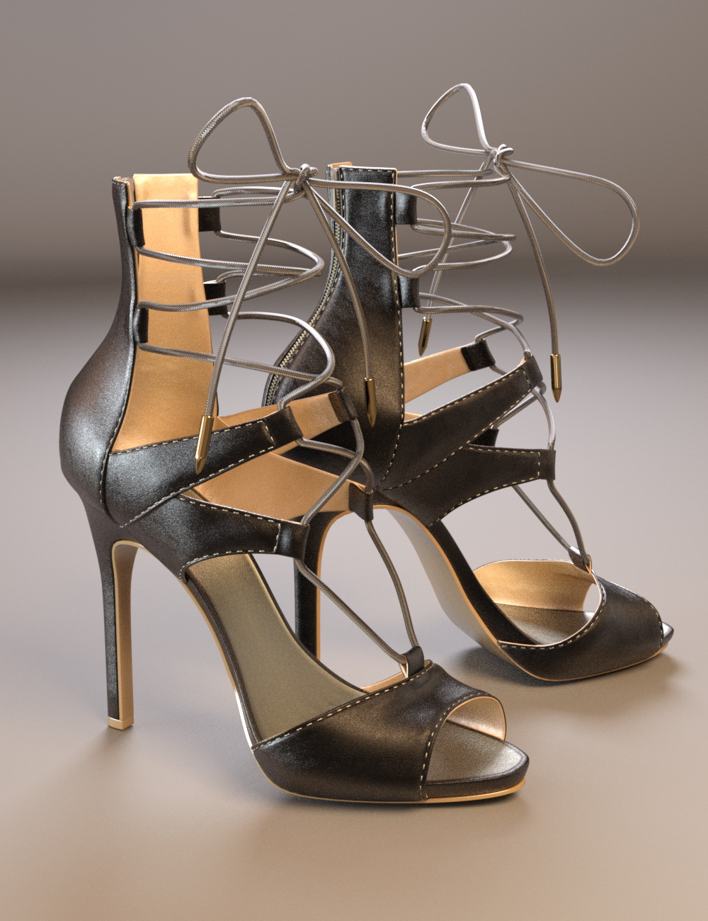 Lace Up Heels for Genesis 3 Female(s) by: chungdan, 3D Models by Daz 3D