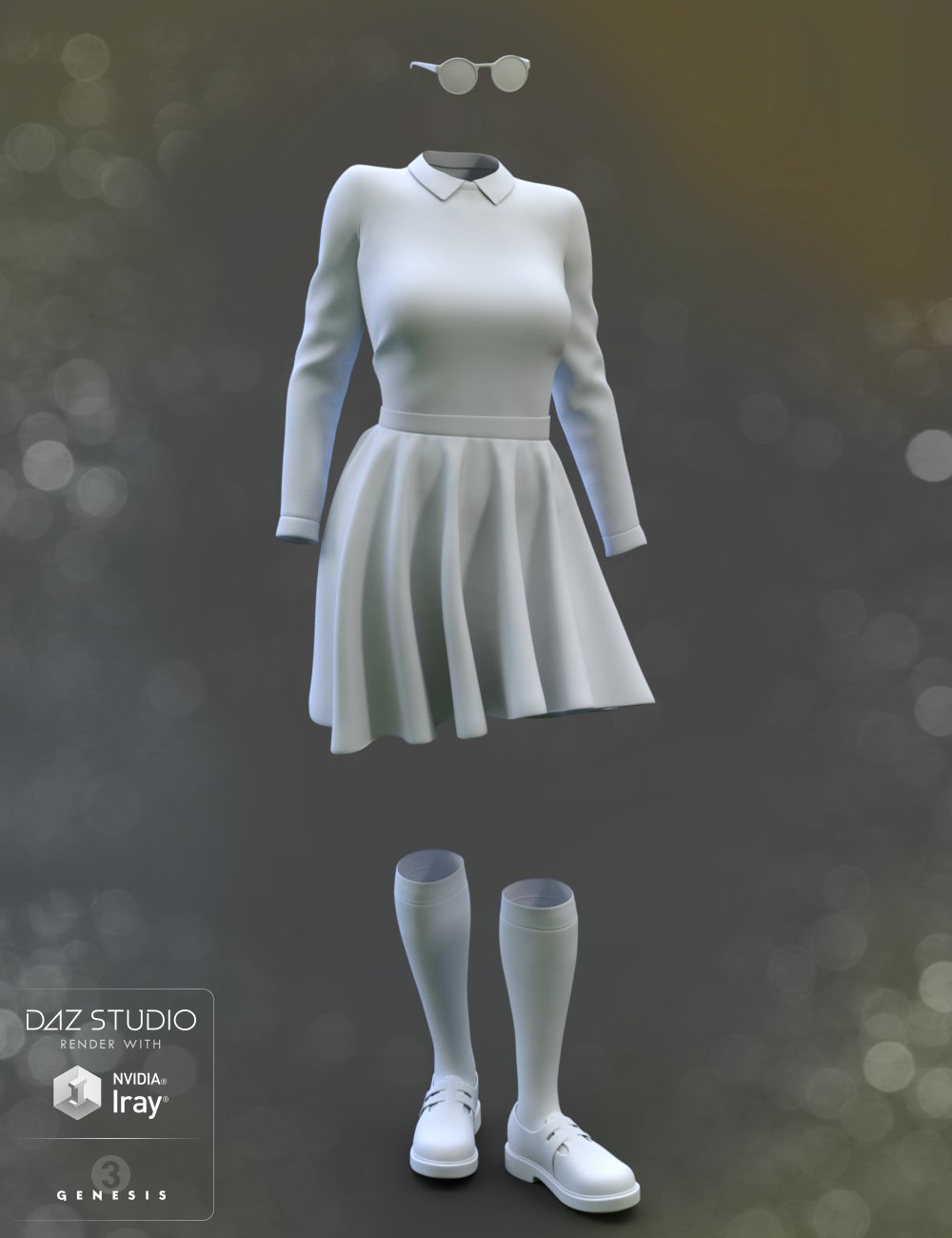 Nerdy Girl Outfit for Genesis 3 Female(s) by: Nikisatez, 3D Models by Daz 3D