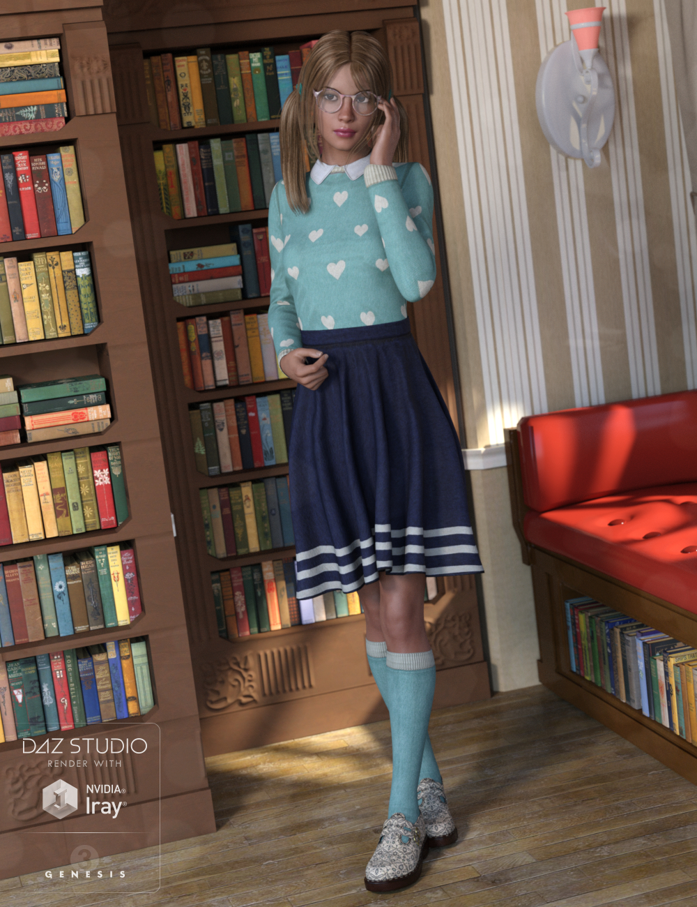 Nerdy Girl Outfit Textures Nerdy Girl Outfit Textures by: , 3D Models by Daz 3D