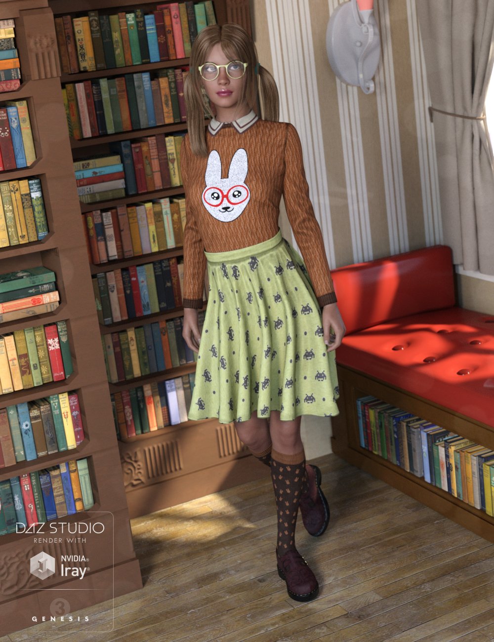 Nerdy Girl Outfit Textures Nerdy Girl Outfit Textures by: , 3D Models by Daz 3D