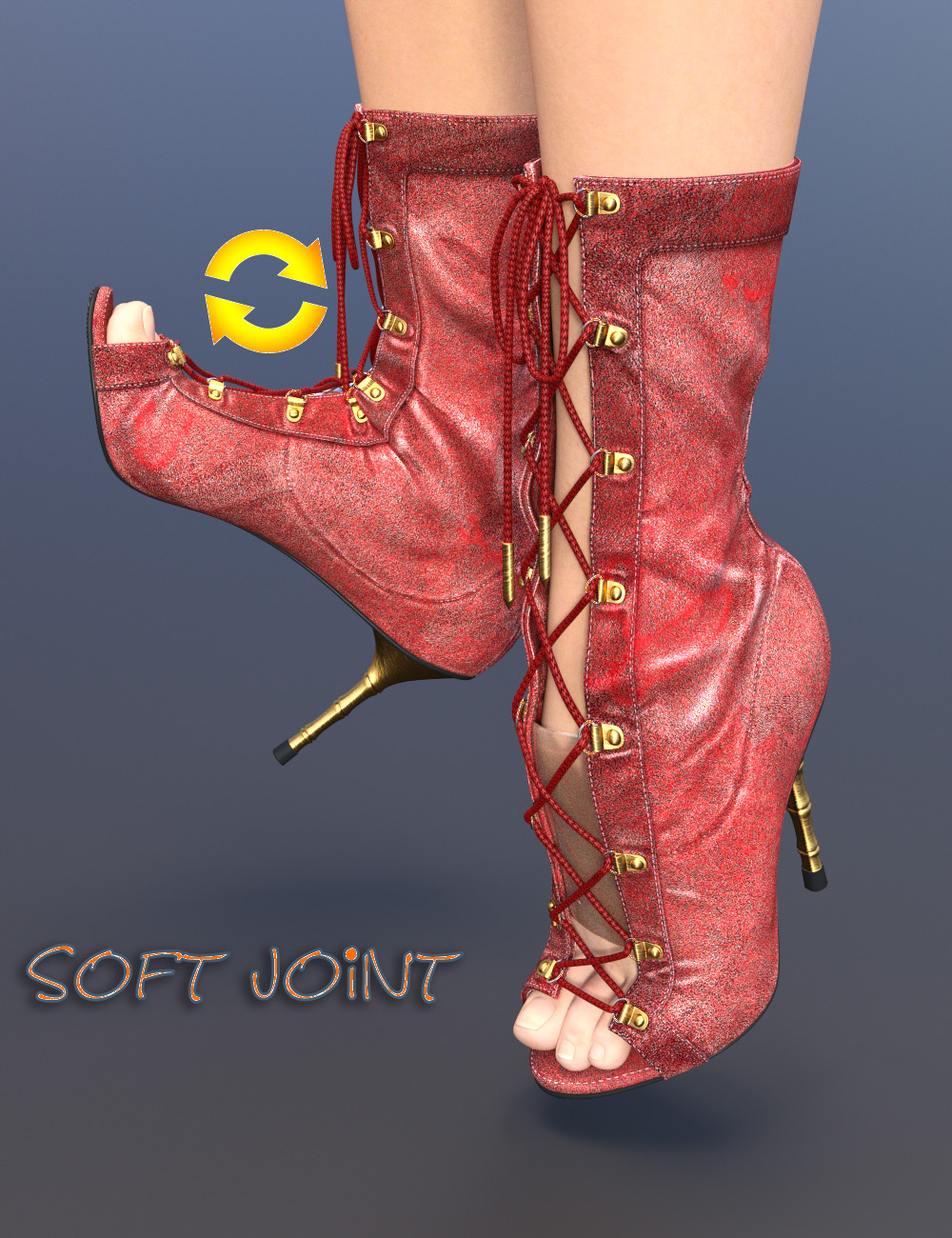 Open Toe Lace Up Boots for Genesis 3 Female(s) by: chungdan, 3D Models by Daz 3D