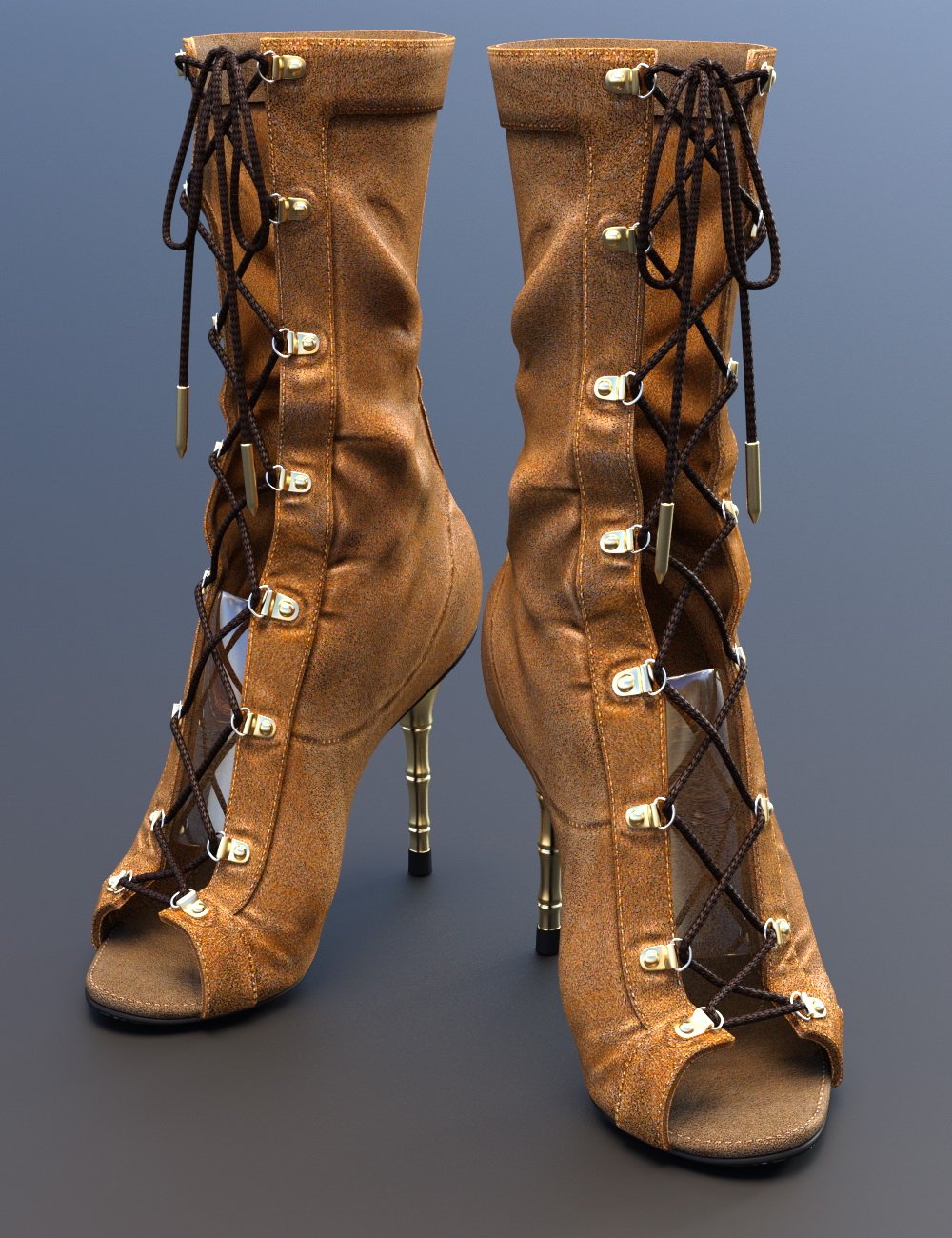 Open Toe Lace Up Boots for Genesis 3 Female(s) by: chungdan, 3D Models by Daz 3D