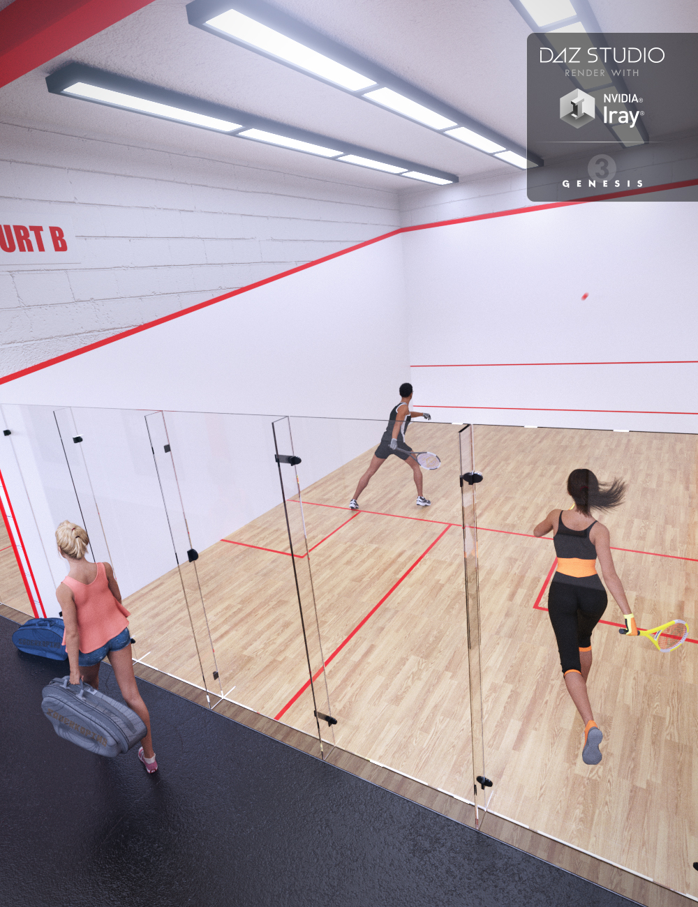 Squash Court by: OskarssonMoonscape Graphics, 3D Models by Daz 3D