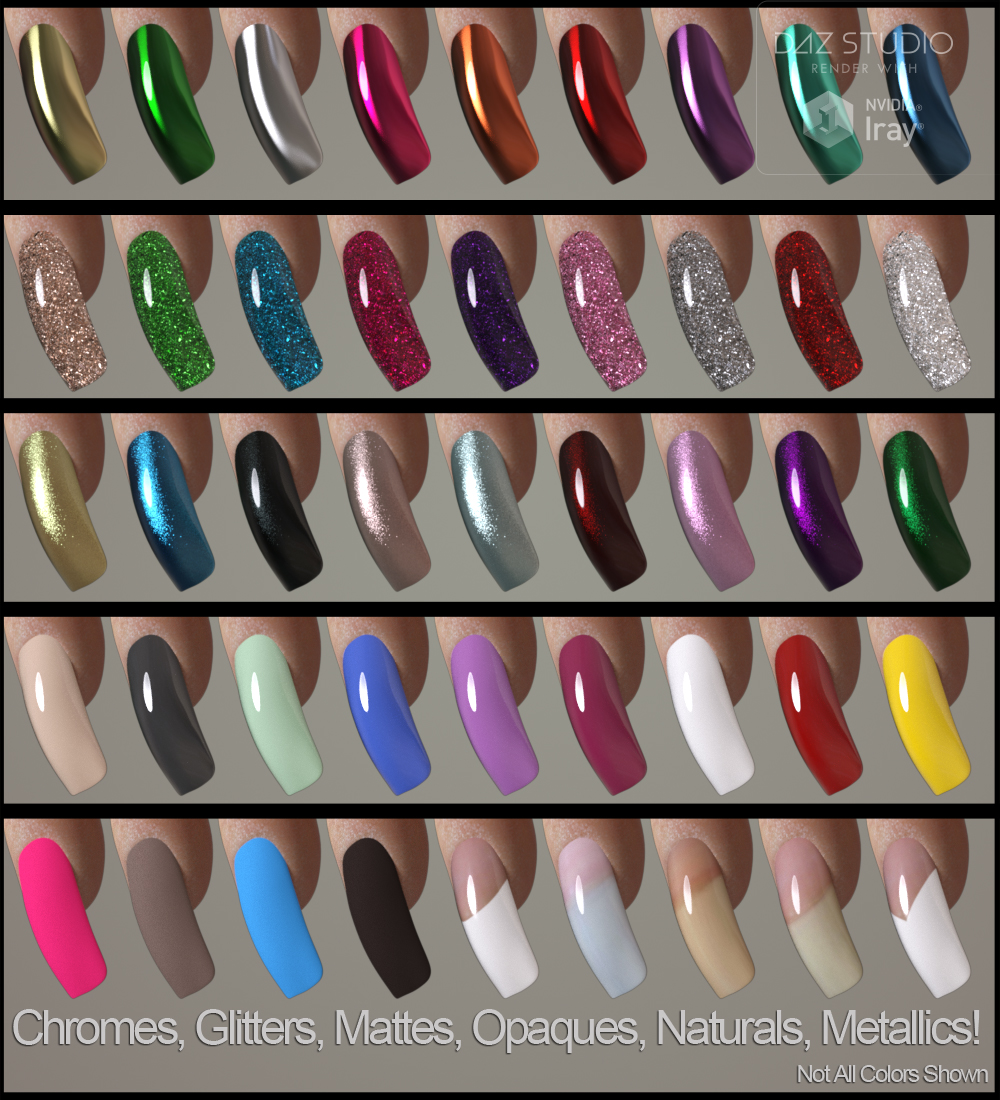 Nail System for Genesis 3 and 8 Female(s) by: Nikisatez, 3D Models by Daz 3D