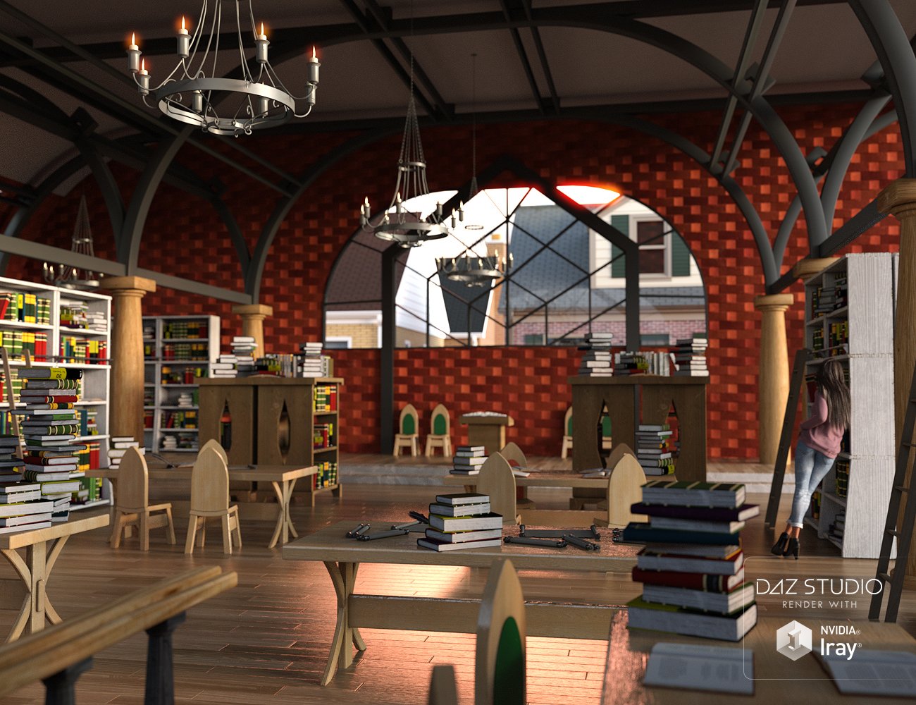 The Fantastic Library by: Mely3DVal3dart, 3D Models by Daz 3D
