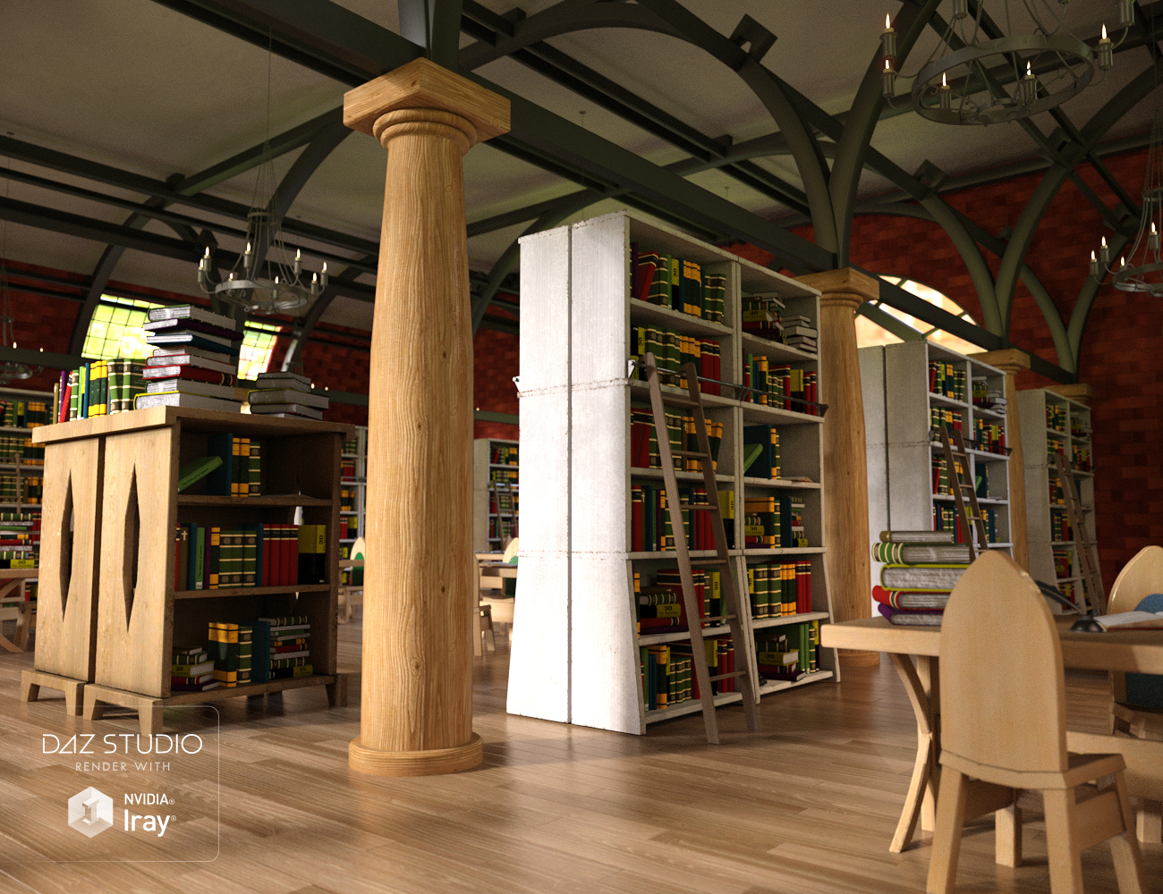 The Fantastic Library by: Mely3DVal3dart, 3D Models by Daz 3D