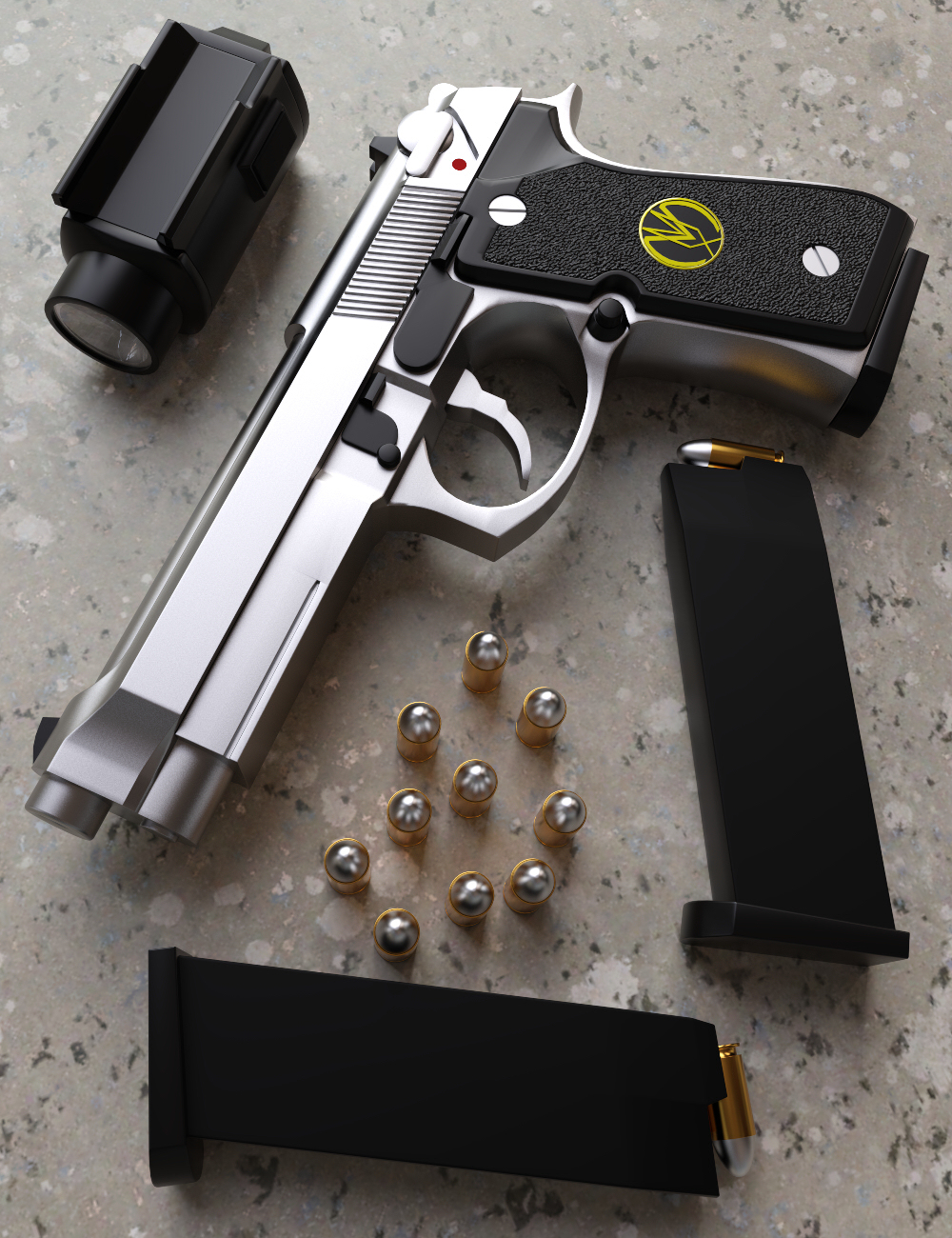 MMX92 9MM Pistol by: Mattymanx, 3D Models by Daz 3D