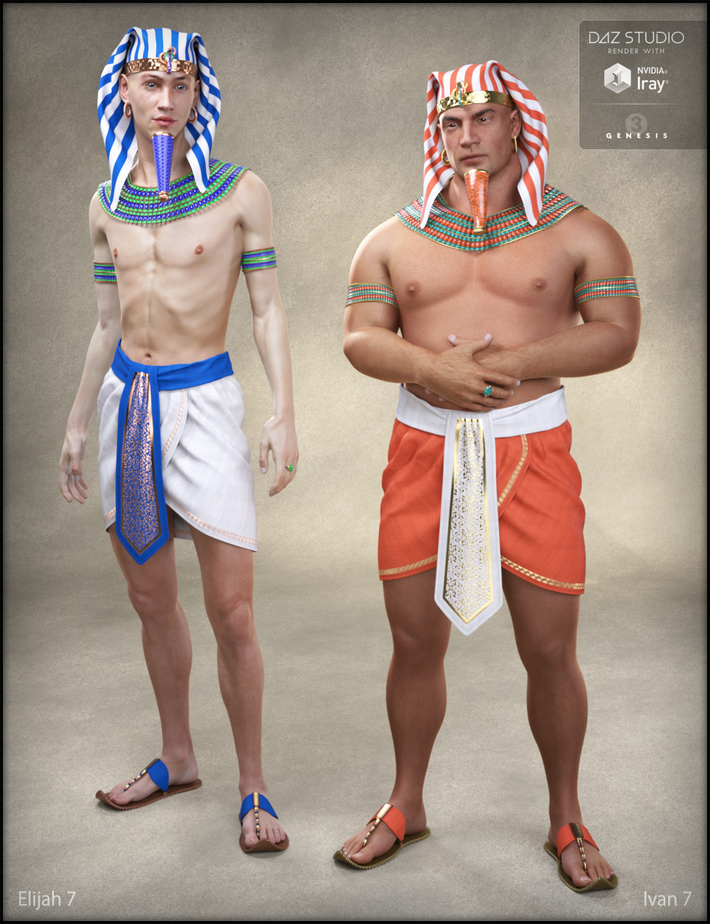Egyptian Outfit for Genesis 3 Male(s) by: Fisty & Darc, 3D Models by Daz 3D