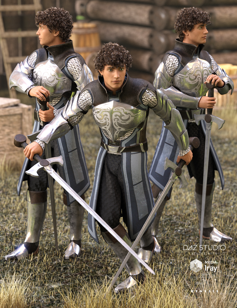 Knight of Valor Poses by: Three Wishes, 3D Models by Daz 3D