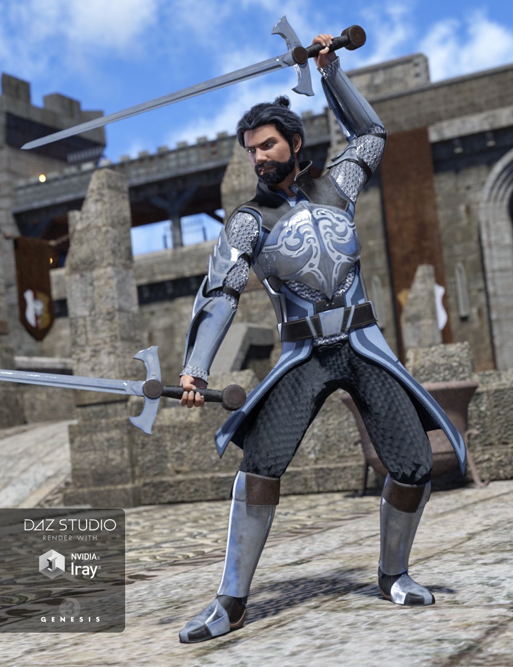 Knight of Valor for Genesis 3 Male(s) by: , 3D Models by Daz 3D