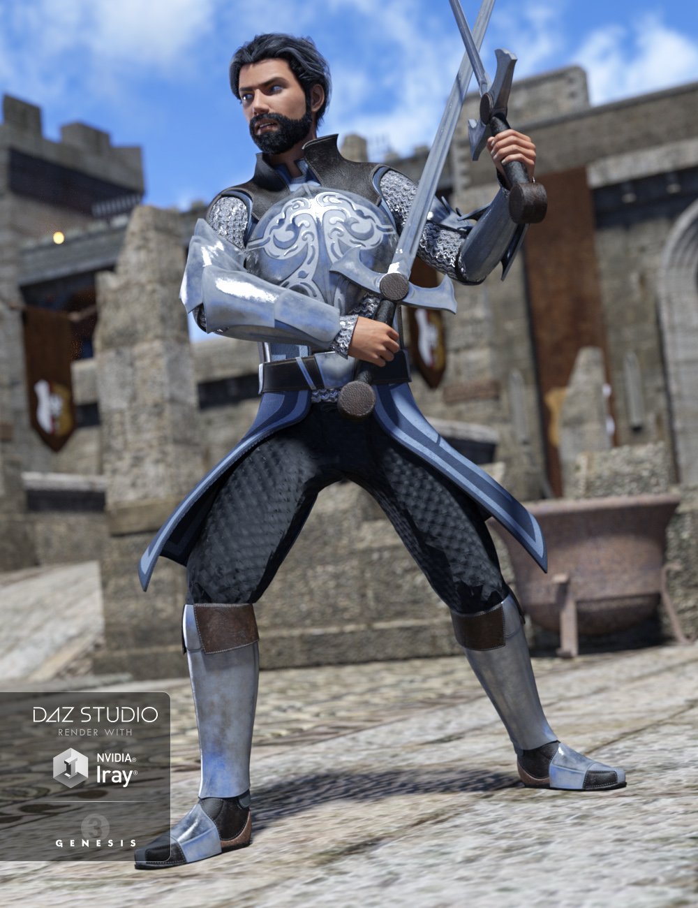 Knight of Valor for Genesis 3 Male(s) by: , 3D Models by Daz 3D