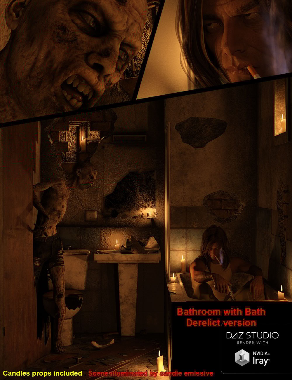 The Bathroom, BEFORE and AFTER... The Bathroom, BEFORE and AFTER... by: ile-avalon, 3D Models by Daz 3D