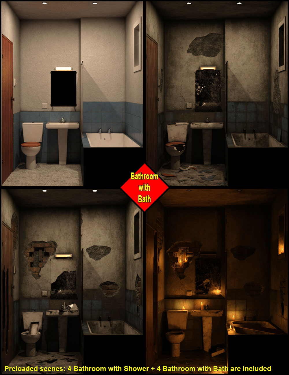 The Bathroom, BEFORE and AFTER... by: ile-avalon, 3D Models by Daz 3D