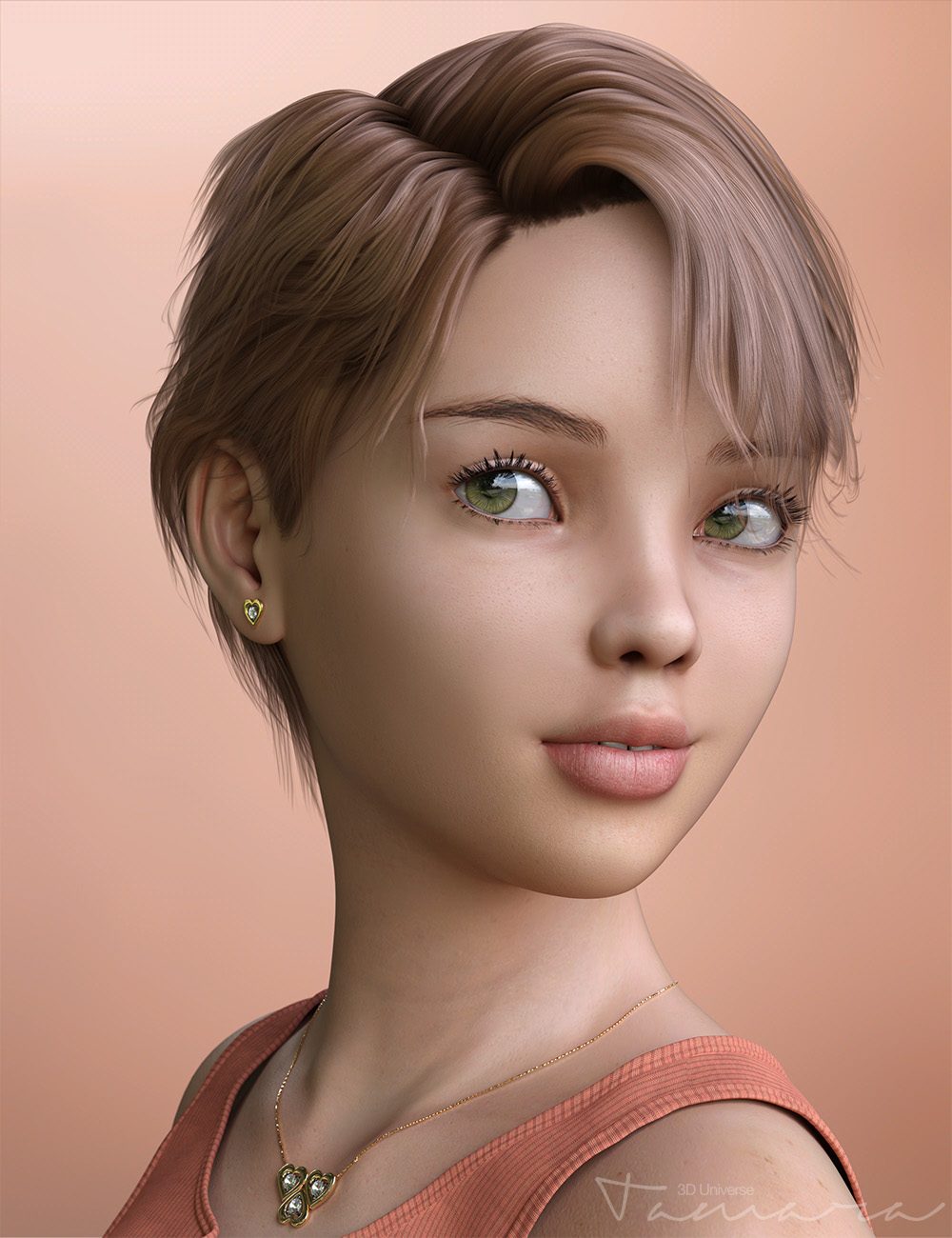 Tamara Character and Hair for Genesis 3 Female(s) by: 3D Universe, 3D Models by Daz 3D