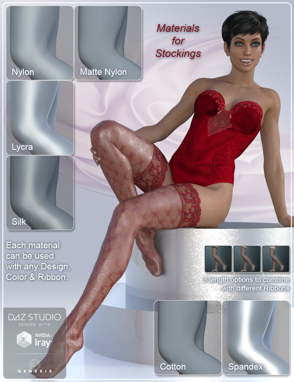 Morphing Stockings for Genesis 3 and 8 Female(s) by: CJ-Studio, 3D Models by Daz 3D
