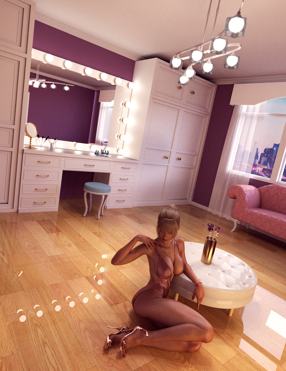 Vanity Room Environment and Poses by: Val3dart, 3D Models by Daz 3D