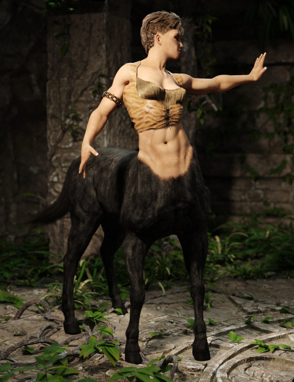 Rheena for Centaur 7 Female by: RawArt, 3D Models by Daz 3D