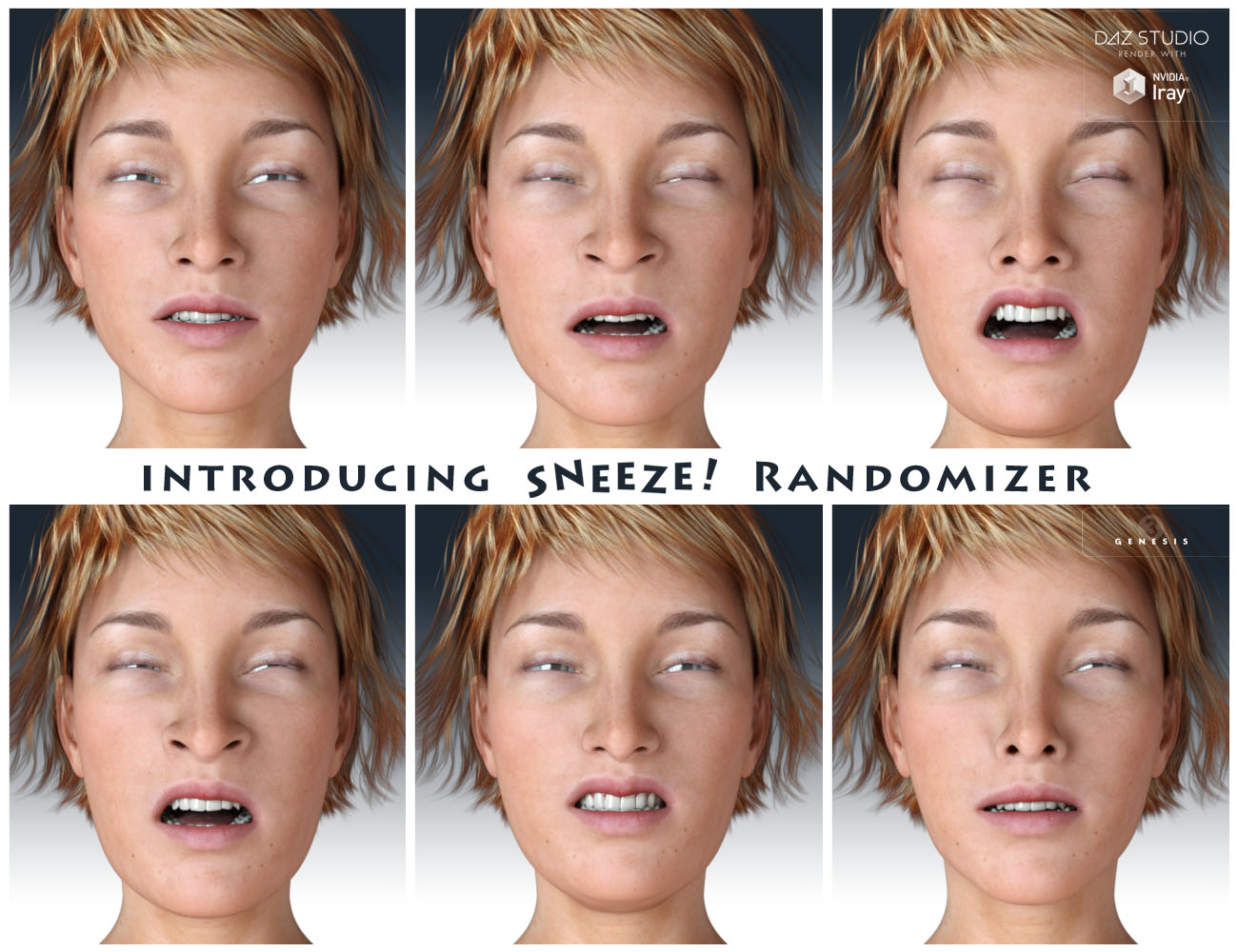 Sneeze! for Genesis 3 Female(s) by: Cayman Studios, 3D Models by Daz 3D