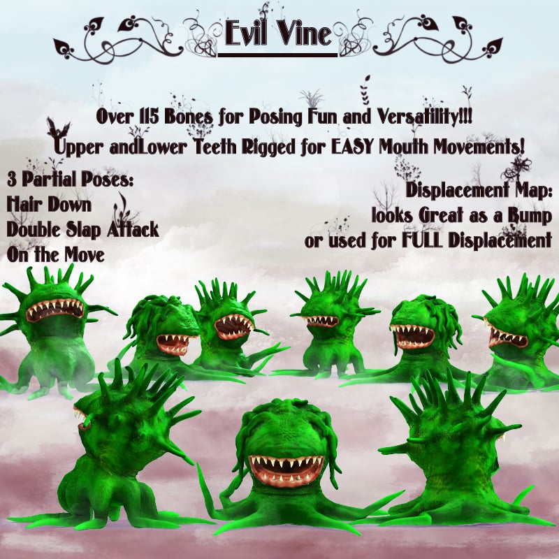 Evil Vine by: DarksealDigi-Mig, 3D Models by Daz 3D