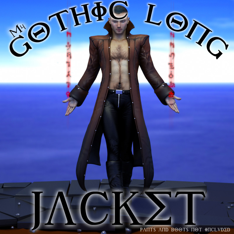 Gothic Long Leather Jacket M4 by: DarksealDigi-Mig, 3D Models by Daz 3D