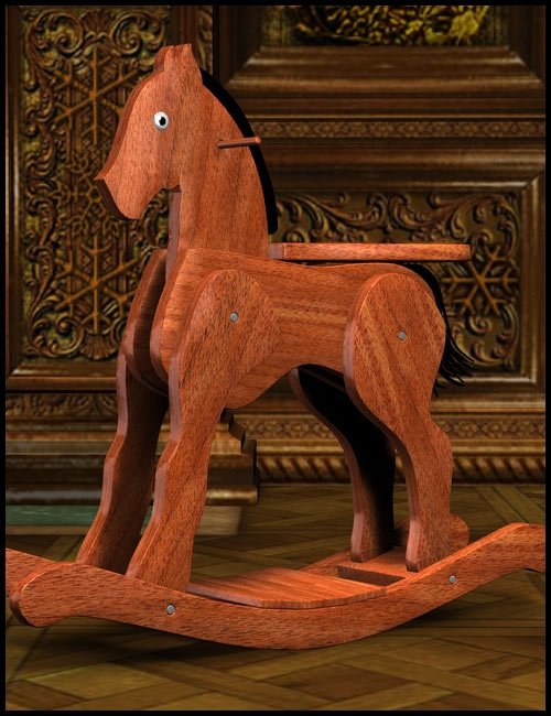 Wooden Rocking Horse by: Keith Wade, 3D Models by Daz 3D