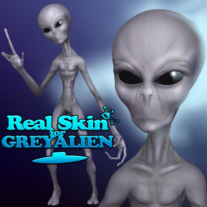 Real Skin for GreyAlien by: DarksealDigi-Mig, 3D Models by Daz 3D