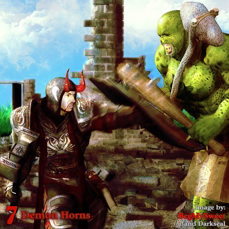 Seven Demon Horns Seven Demon Horns by: DarksealDigi-Mig, 3D Models by Daz 3D