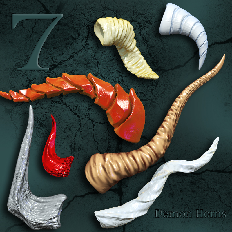 Seven Demon Horns by: DarksealDigi-Mig, 3D Models by Daz 3D