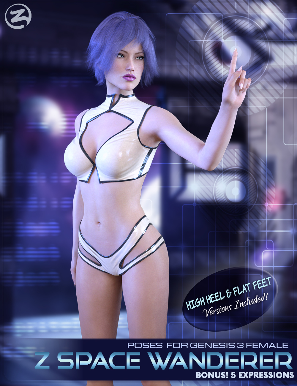 Z Space Wanderer - Poses and Expressions for Genesis 3 Female by: Zeddicuss, 3D Models by Daz 3D
