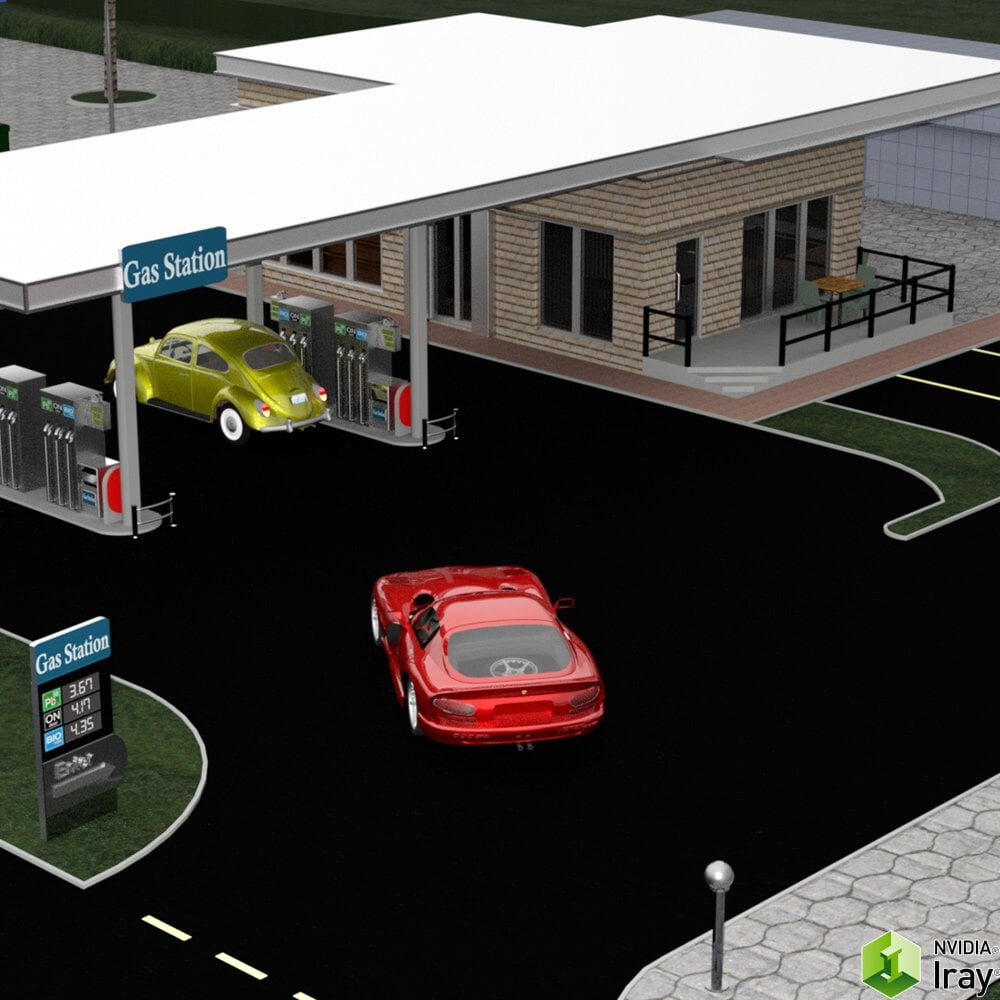 VP Gas Station (for DAZ Studio) by: Digi-MigVanishingPoint, 3D Models by Daz 3D