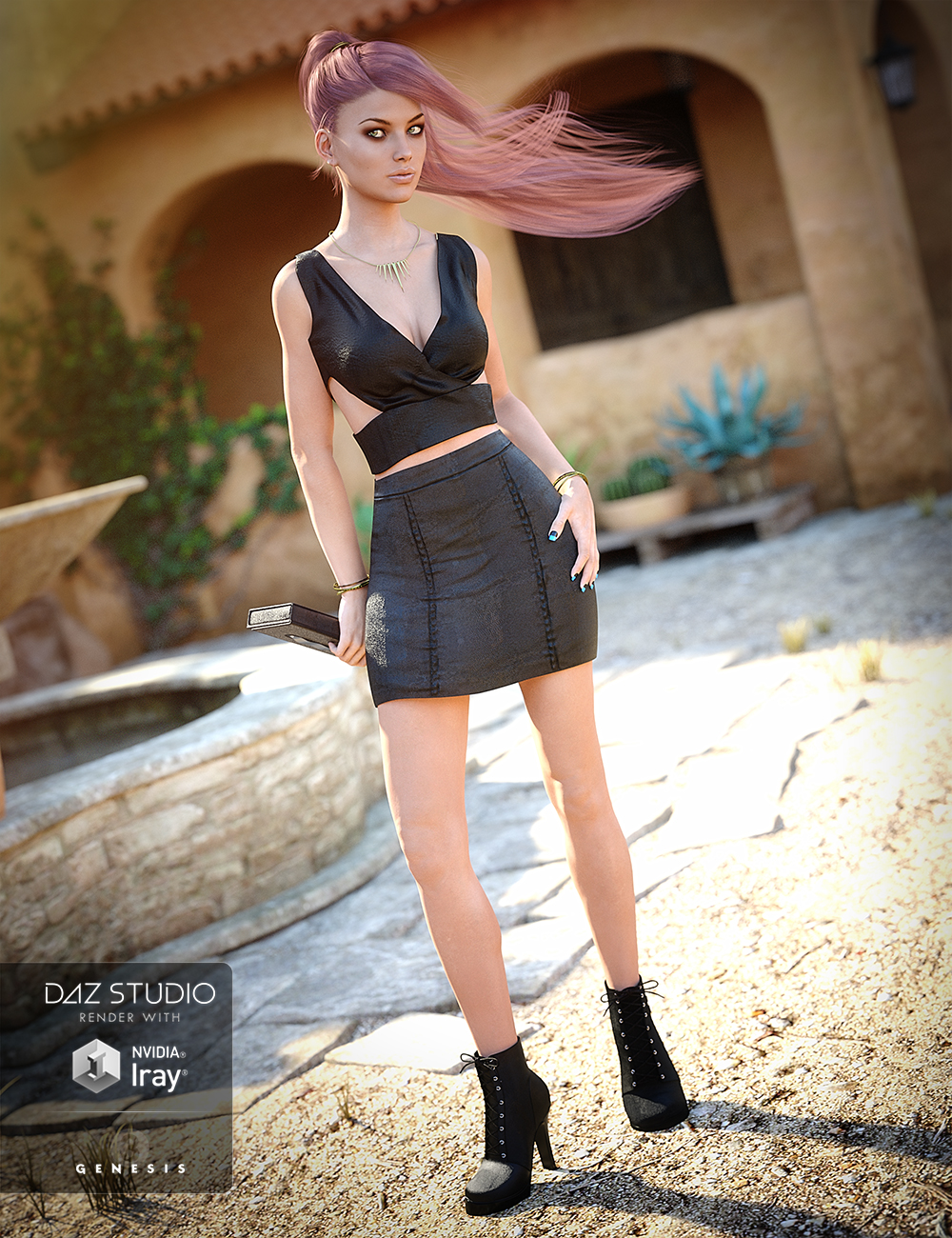 Trendy Fun Outfit for Genesis 3 Female(s) by: Barbara BrundonLuthbellinaUmblefugly, 3D Models by Daz 3D