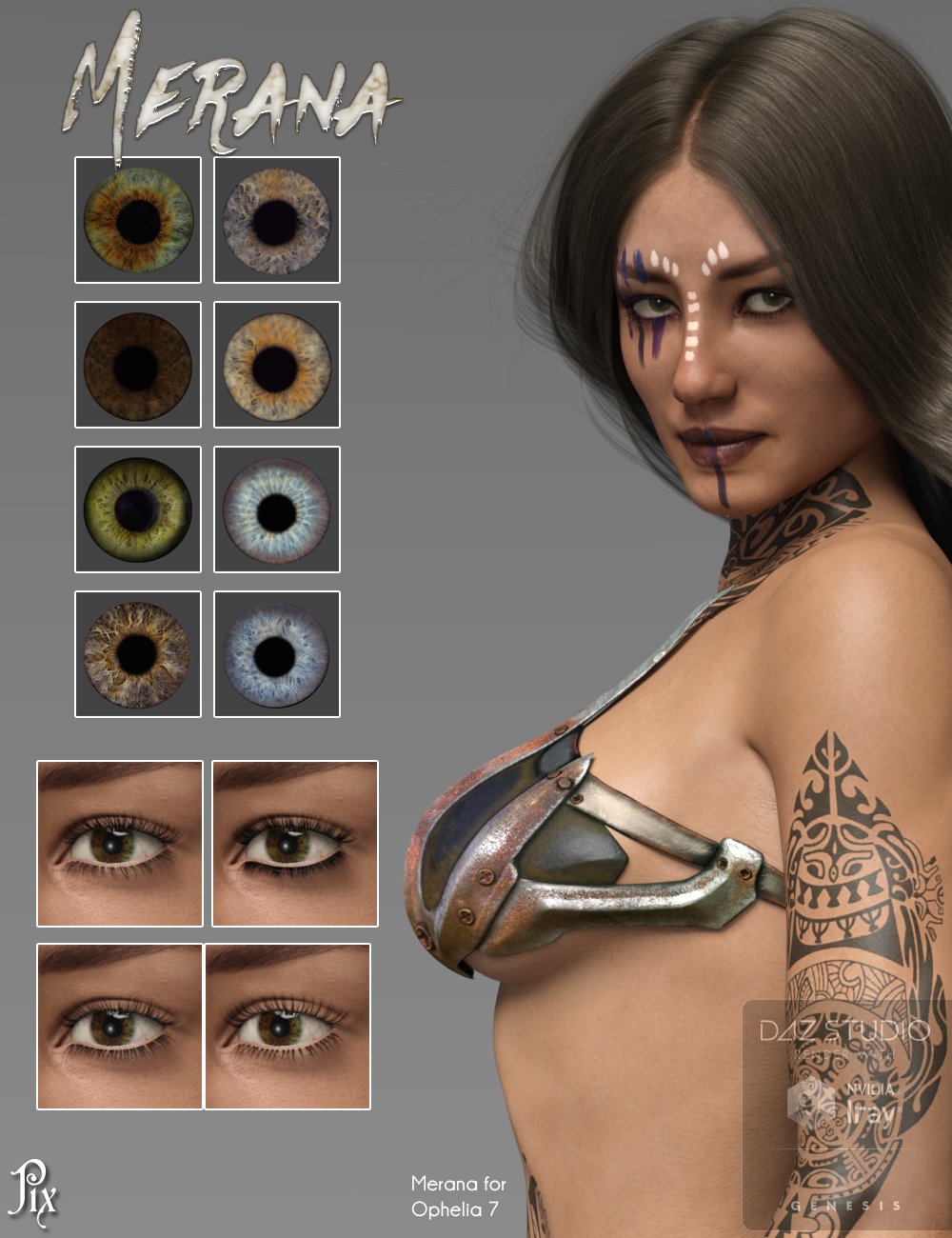 Pix Merana for Genesis 3 Female by: Pixelunashadownet, 3D Models by Daz 3D