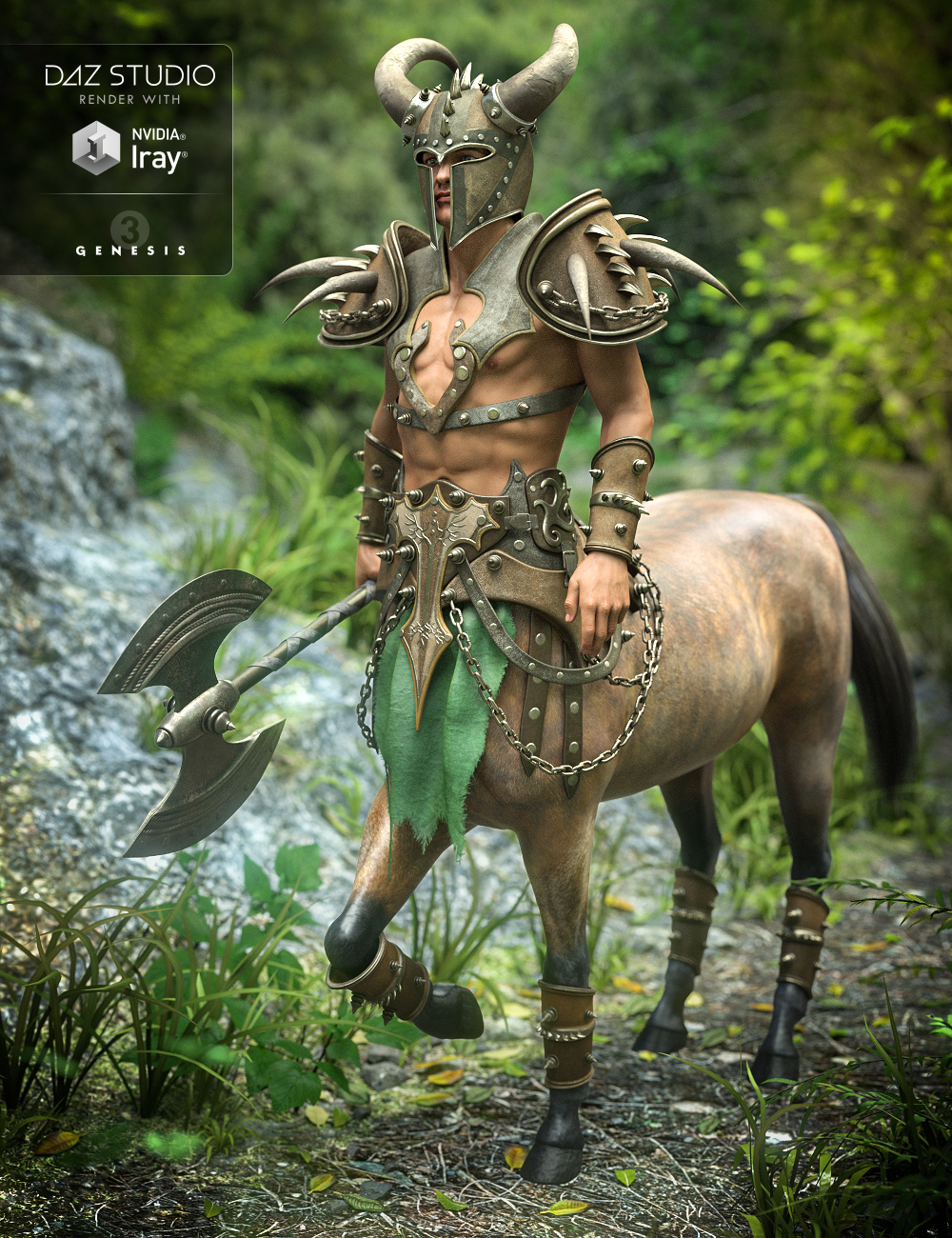 Ravager Centaur Outfit for Centaur 7 Male by: Nikisatez, 3D Models by Daz 3D