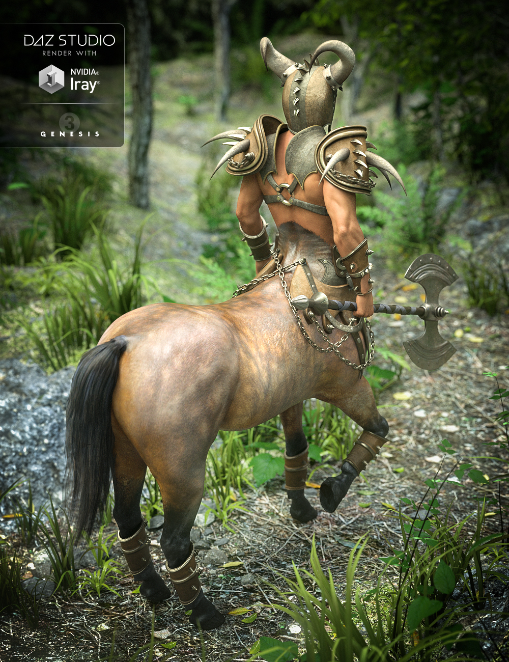 Ravager Centaur Outfit for Centaur 7 Male by: Nikisatez, 3D Models by Daz 3D