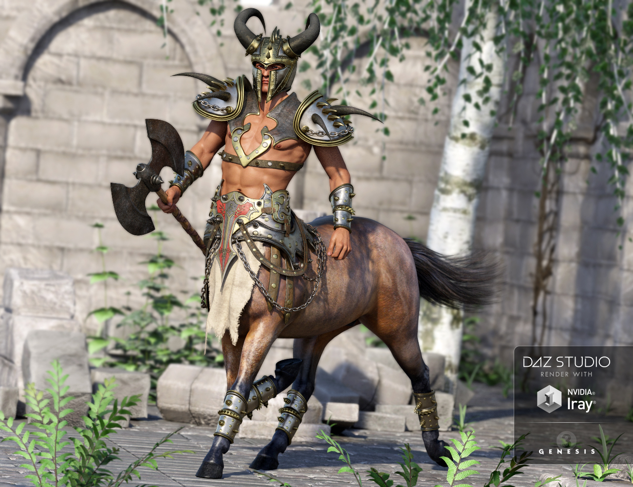 Ravager Centaur Outfit Textures by: , 3D Models by Daz 3D
