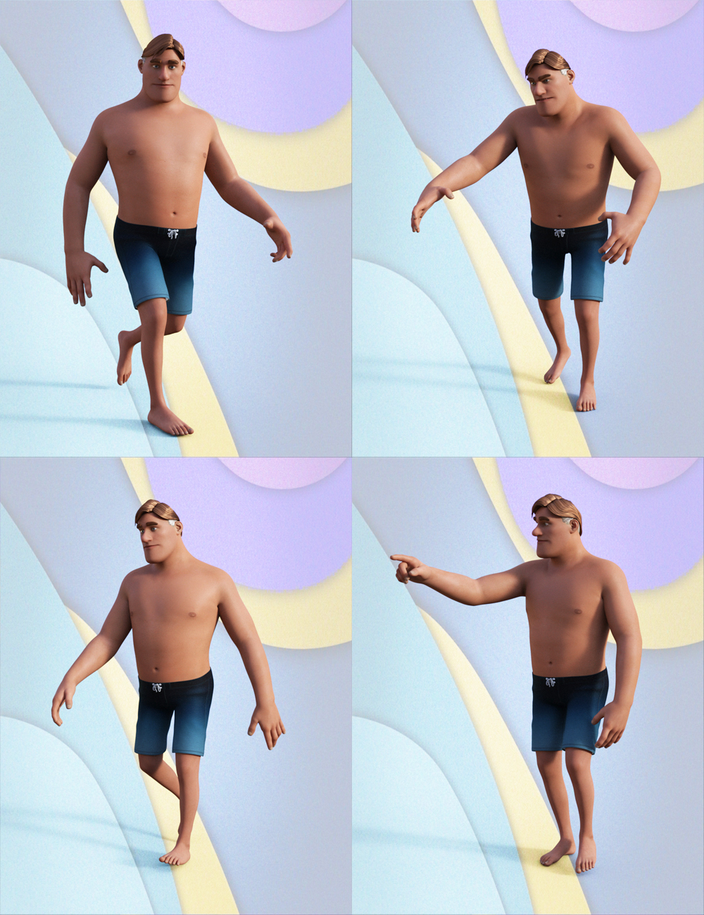 Multi-Man Basic Poses Multi-Man Basic Poses by: Muscleman, 3D Models by Daz 3D