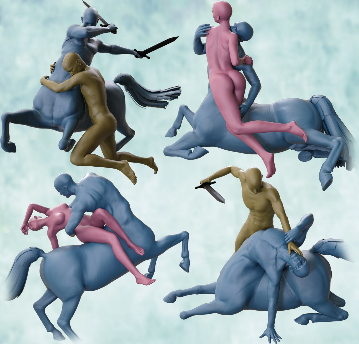 Centaur 7 Male Poses with Victoria 7 and Michael 7 Centaur 7 Male Poses with Victoria 7 and Michael 7 by: breezeaurora, 3D Models by Daz 3D