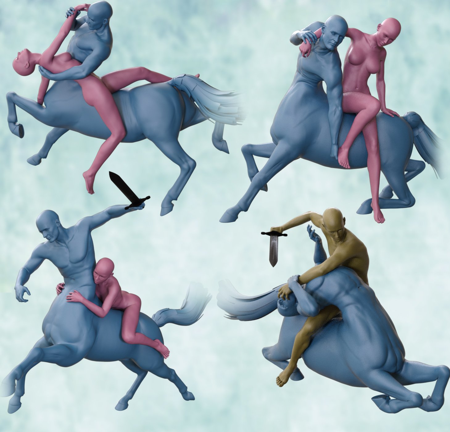 Centaur 7 Male Poses with Victoria 7 and Michael 7 Centaur 7 Male Poses with Victoria 7 and Michael 7 by: breezeaurora, 3D Models by Daz 3D
