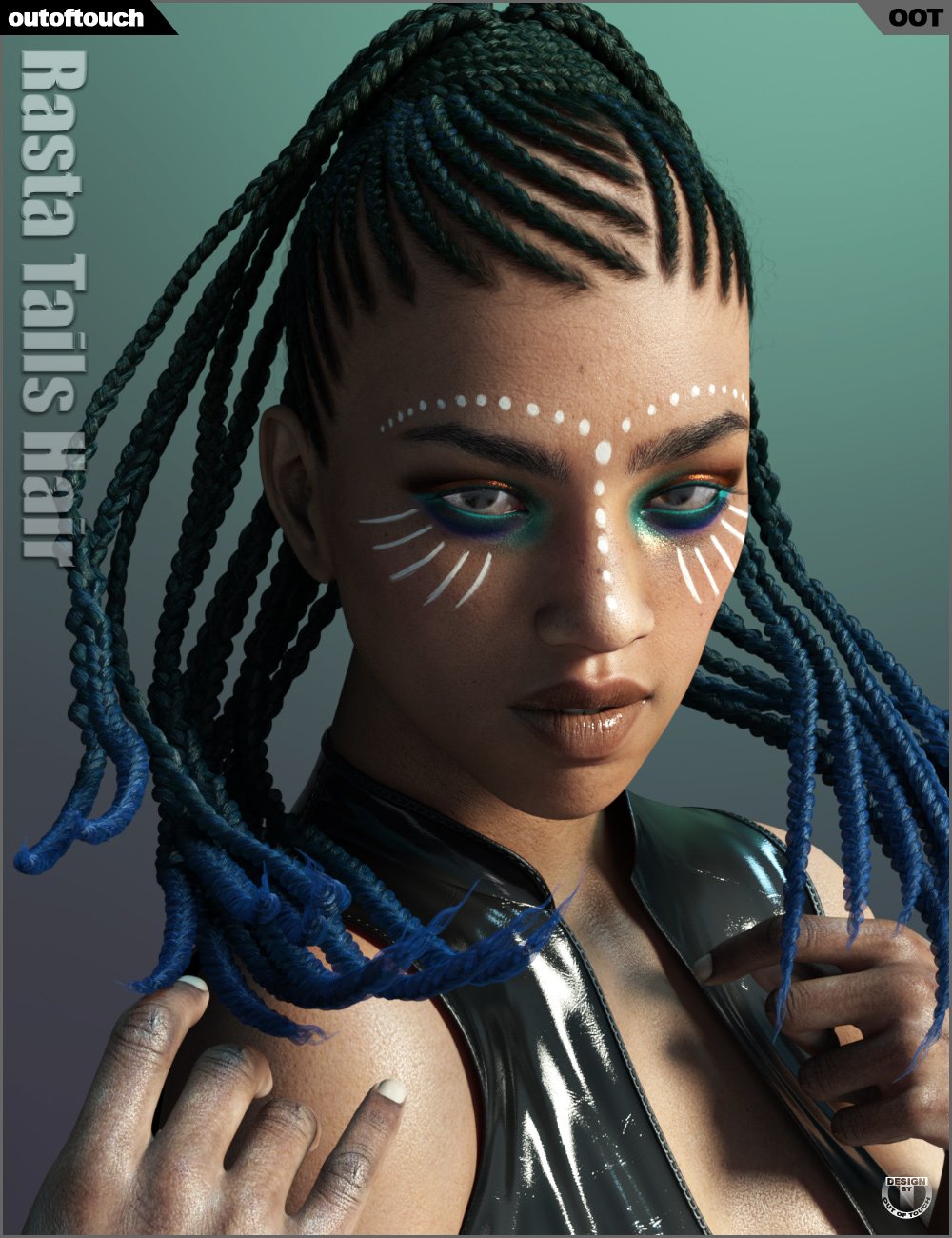 Rasta Tails Hair and OOT Hairblending 2.0 for Genesis 3 Female(s) | Daz 3D