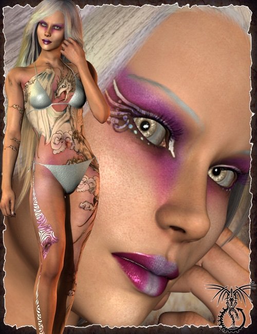 Dragon Ink - Loryn for Steph Petite & Aiko by: Arki, 3D Models by Daz 3D