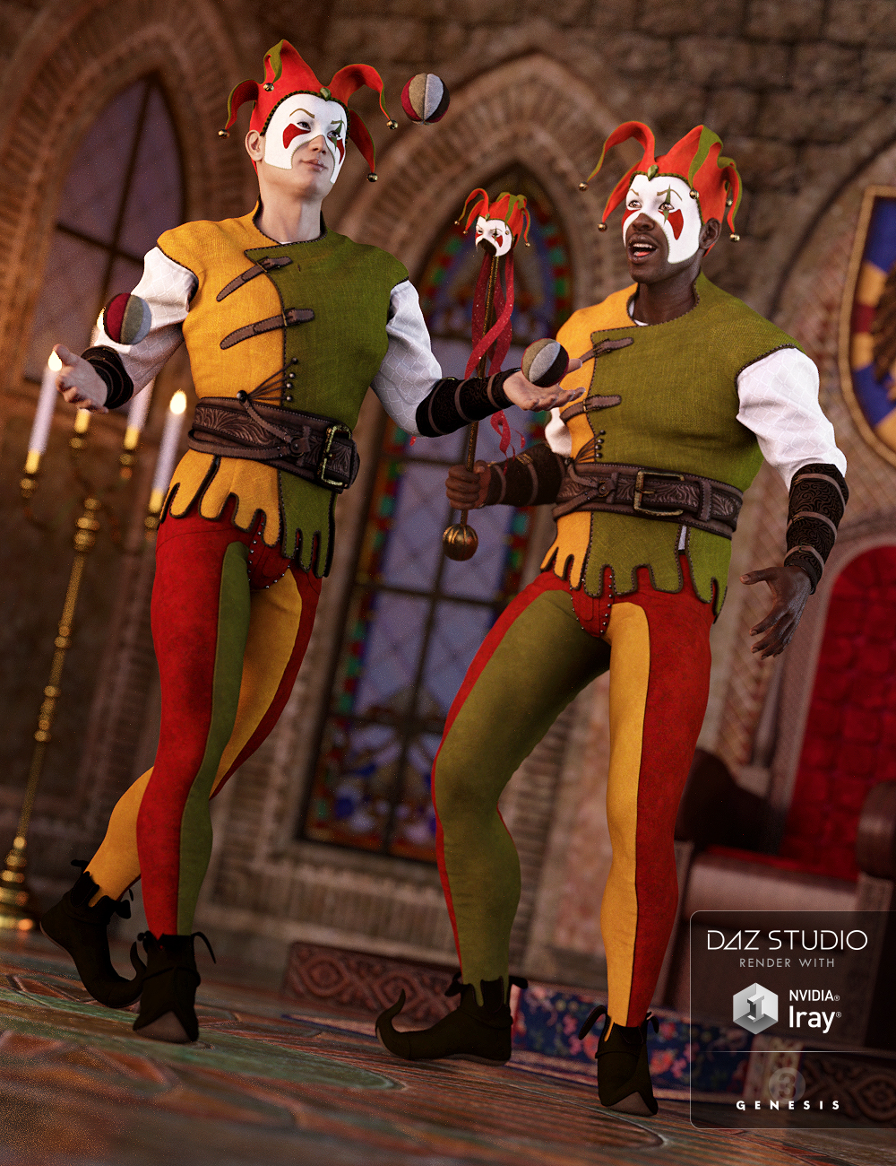 The Shadow Jester Outfit for Genesis 3 Male(s) by: Barbara BrundonDirtyFairyUmblefugly, 3D Models by Daz 3D
