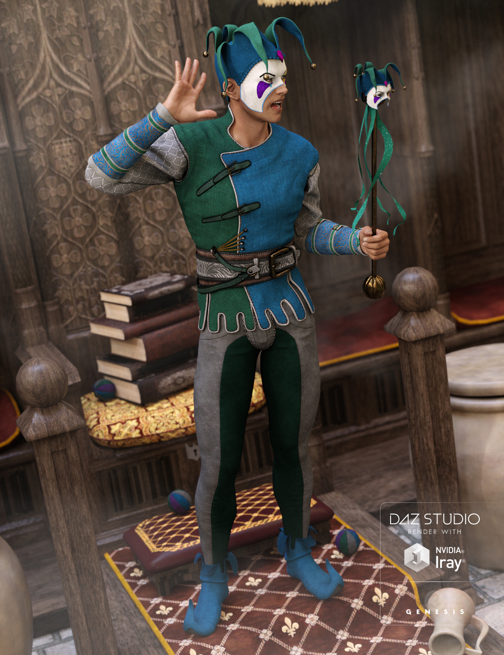The Shadow Jester Outfit Textures by: DirtyFairy, 3D Models by Daz 3D